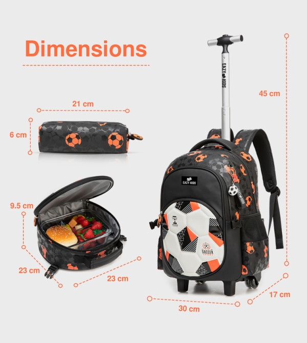 ايزي كيدز حقائب - بني طقم حقائب ظهر بعجلات