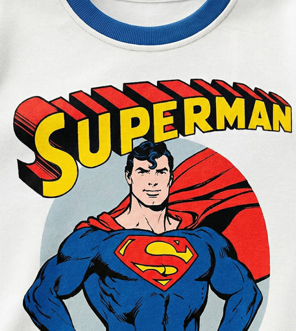 بيبيز آند مور  superman - أبيض تي شيرتات