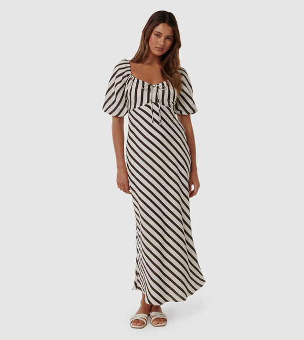 فوريفر نيو  statement-sleeve-babydoll - متعدد فساتين كاجوال