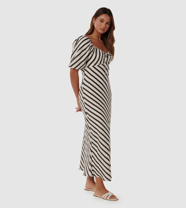 فوريفر نيو  statement-sleeve-babydoll - متعدد فساتين كاجوال