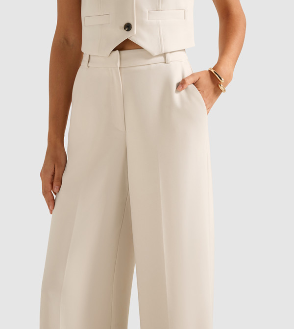Forever New  Formal Pants - Cream Formal Pants