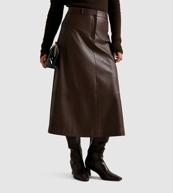 فوريفر نيو  devil-wears-prada - بني  Midi Skirts