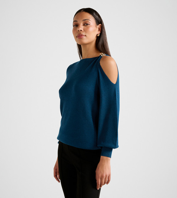 Forever New Forever New - Blue Round Neck Sweaters
