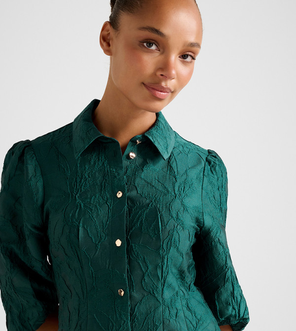 Forever New  statement-sleeve-babydoll - Green Shirts