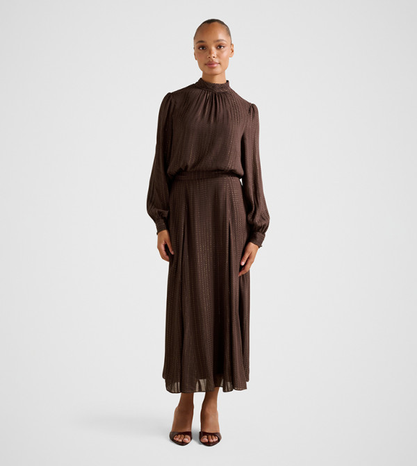 Forever New  warm-hues-w - Brown Midi Skirts