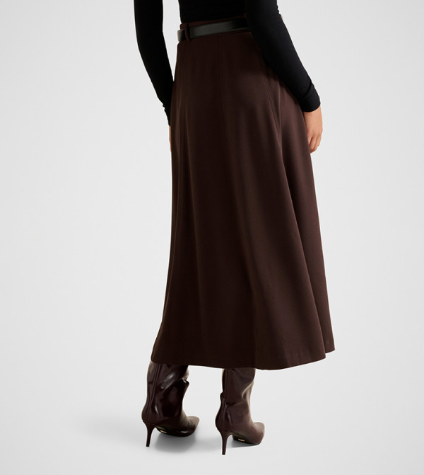 Forever New  warm-hues-w - Brown Midi Skirts