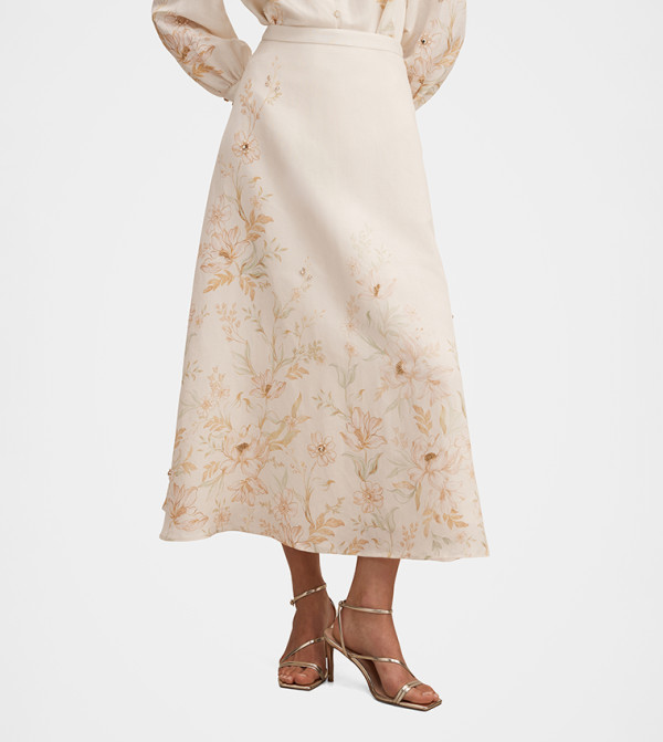 Forever New  warm-hues-w - Beige Midi Skirts