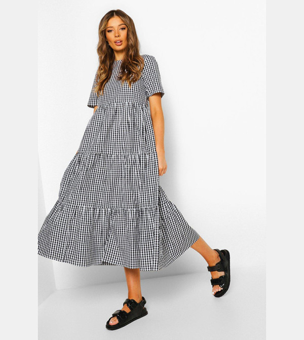 بوهو pretty-in-prints-w - أسود فساتين كاجوال