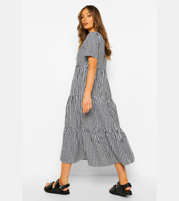 بوهو pretty-in-prints-w - أسود فساتين كاجوال