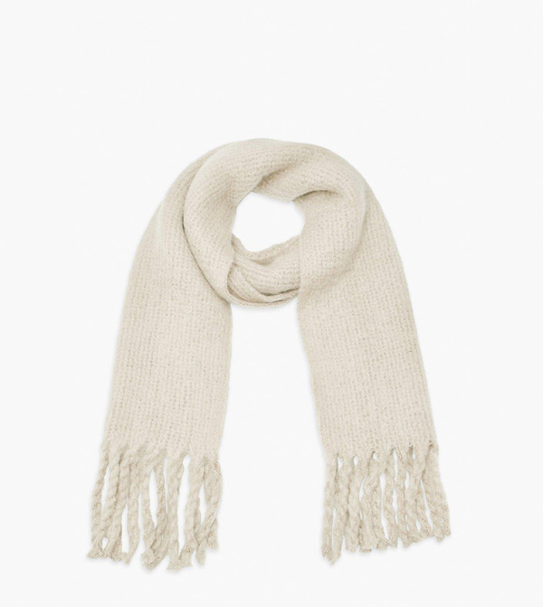 boohoo  Woollen Scarves - White Woollen Scarves