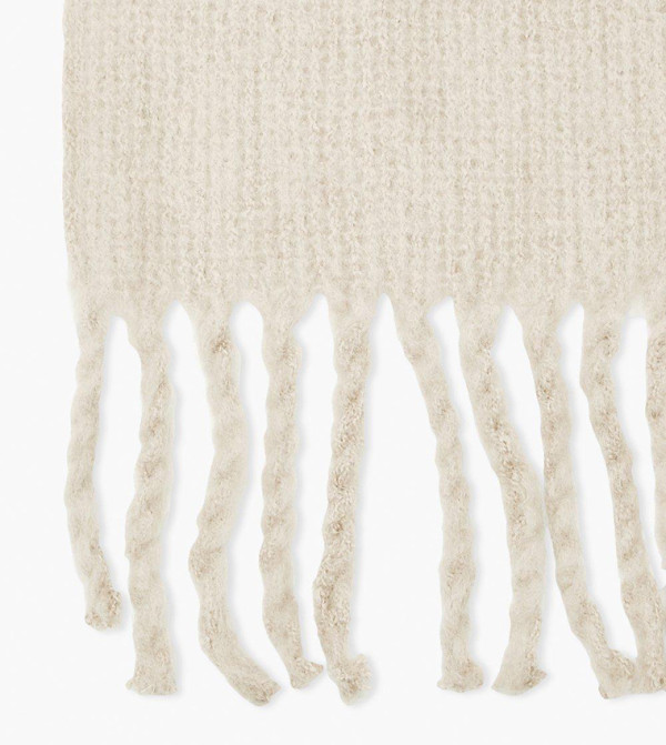 boohoo  Woollen Scarves - White Woollen Scarves