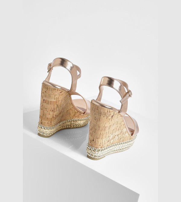 boohoo boohoo - Gold Wedge Sandals
