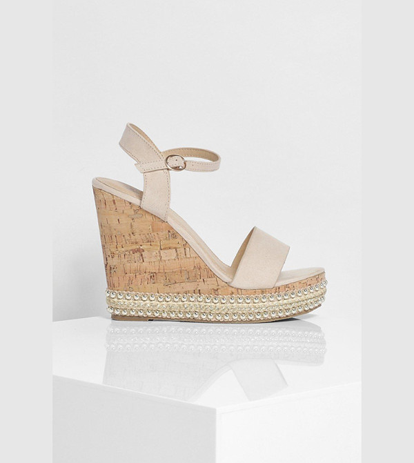 boohoo boohoo - Nude Wedge Sandals