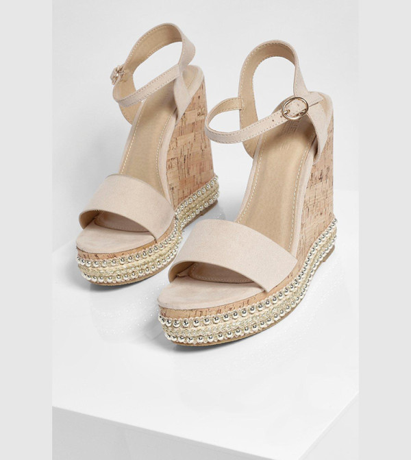 boohoo boohoo - Nude Wedge Sandals