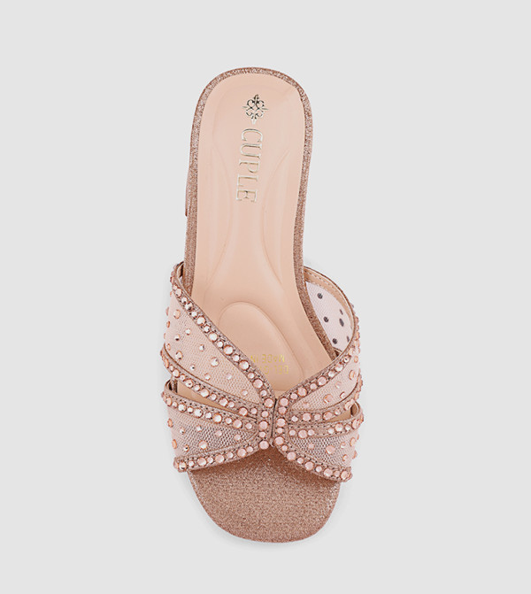 كابلي  - ذهبي وردي HEEL SANDALS