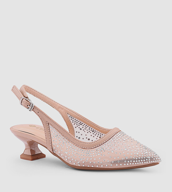 كابلي  أحذية كعب - بيج HEEL SANDALS