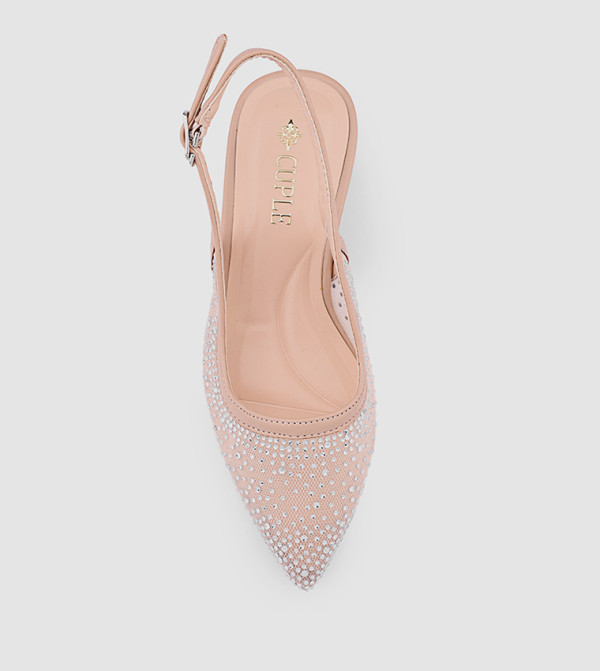 كابلي  أحذية كعب - بيج HEEL SANDALS