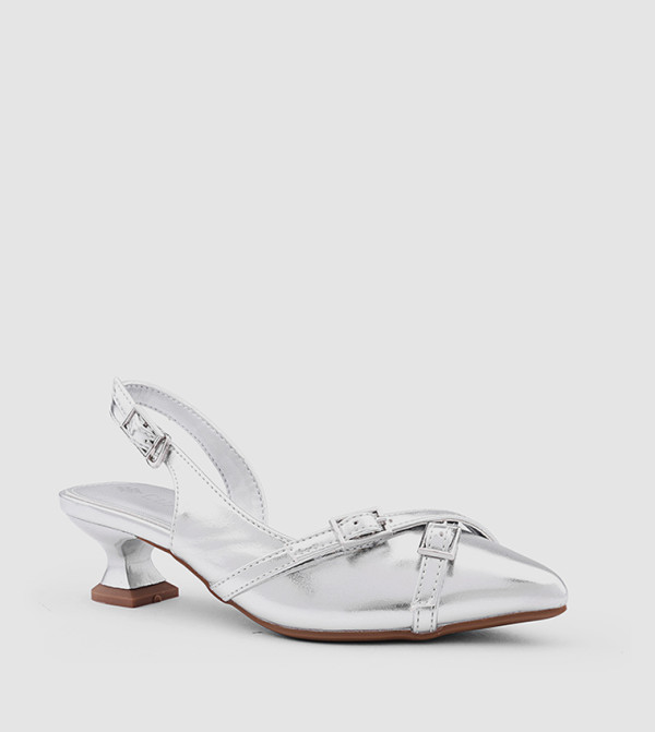 كابلي  أحذية كعب - فضي HEEL SANDALS