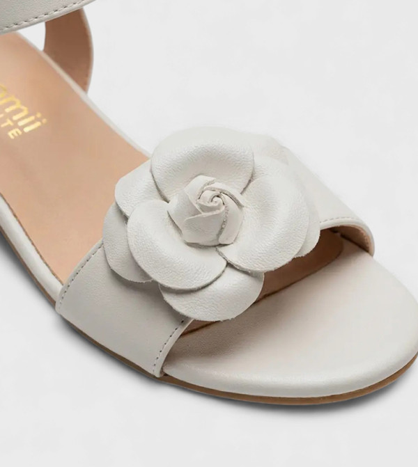GEOOMNII Heel Sandals - White Heeled Sandals