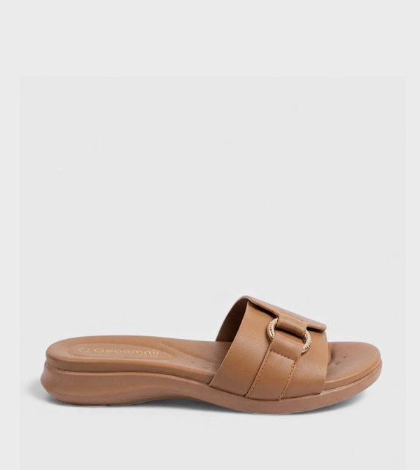 GEOOMNII GEOOMNII - Tan Flat Sandals