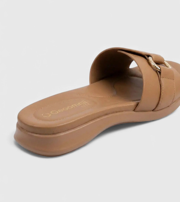 GEOOMNII GEOOMNII - Tan Flat Sandals