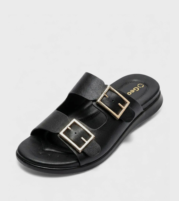 GEOOMNII GEOOMNII - Black Flat Sandals