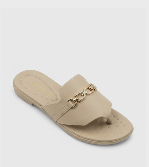 GEOOMNII GEOOMNII - Beige Flat Sandals