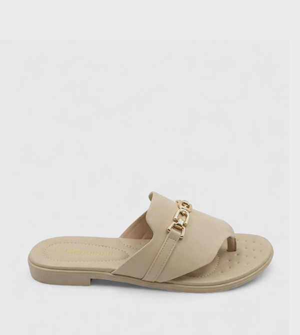 GEOOMNII GEOOMNII - Beige Flat Sandals