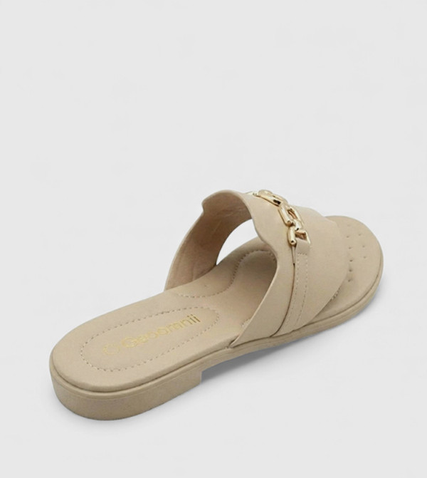 GEOOMNII GEOOMNII - Beige Flat Sandals
