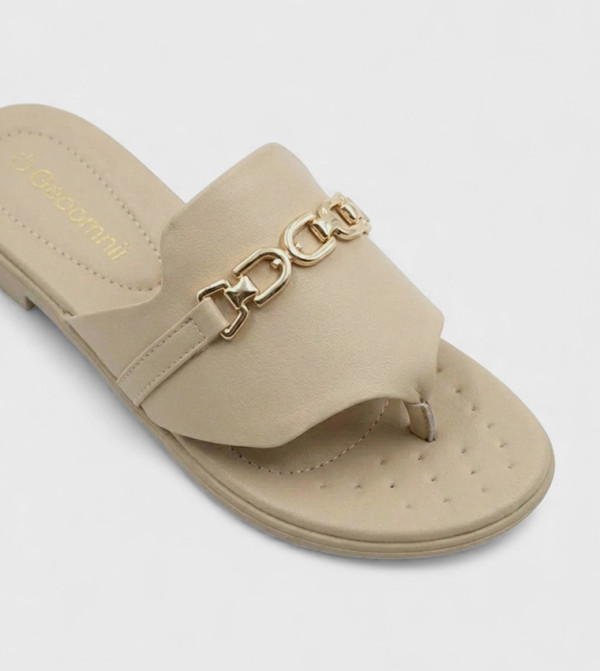 GEOOMNII GEOOMNII - Beige Flat Sandals