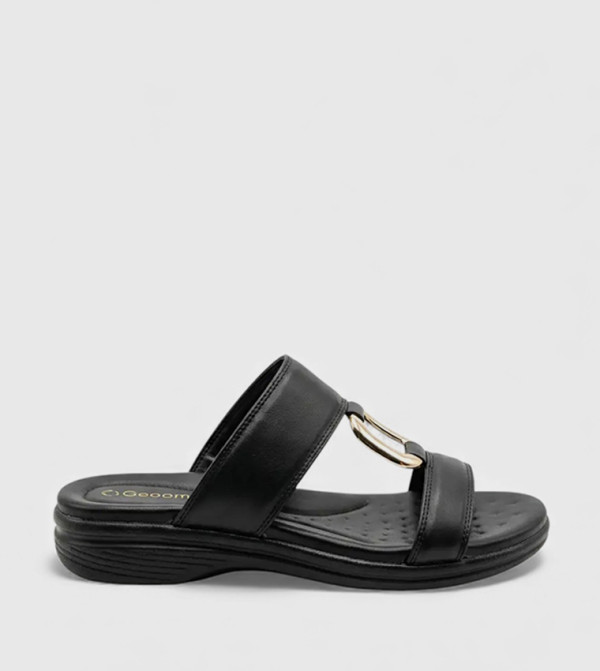 GEOOMNII GEOOMNII - Black Flat Sandals