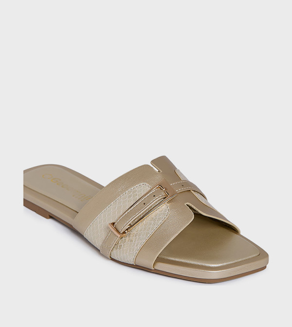 GEOOMNII GEOOMNII - Gold Flat Sandals
