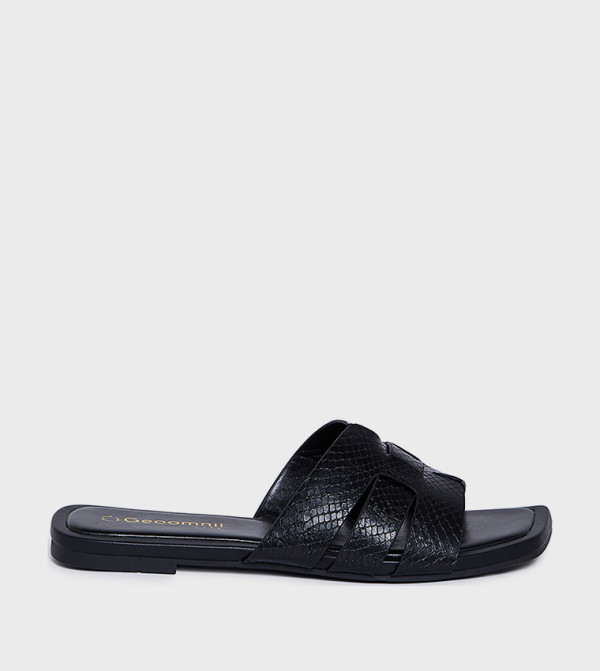 GEOOMNII GEOOMNII - BLACK Flat Sandals