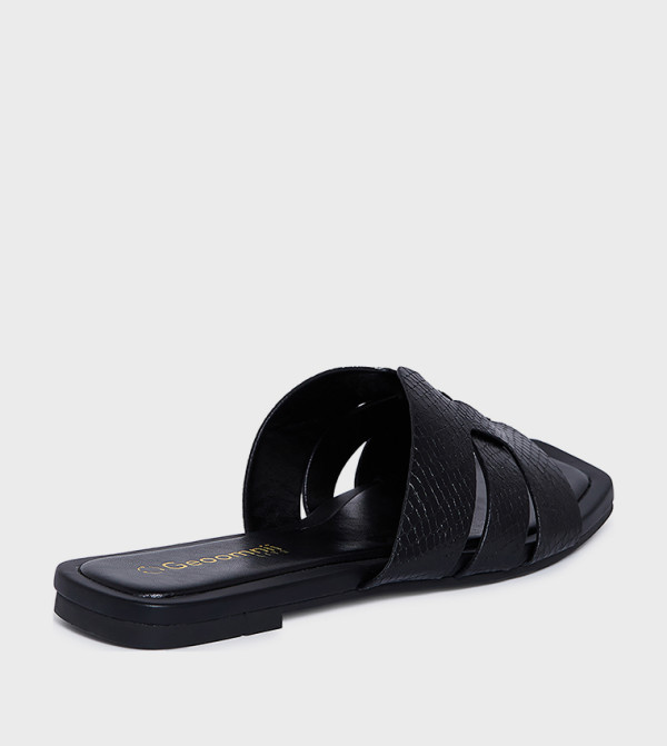 GEOOMNII GEOOMNII - BLACK Flat Sandals