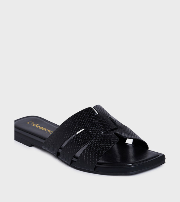 GEOOMNII GEOOMNII - BLACK Flat Sandals