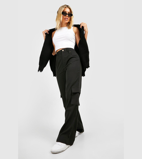 boohoo  Cargos - Black Cargos