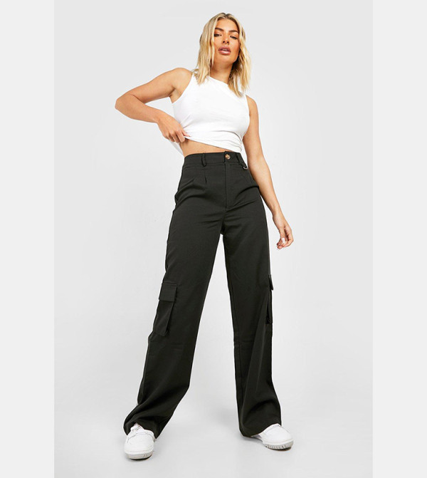 boohoo  Cargos - Black Cargos