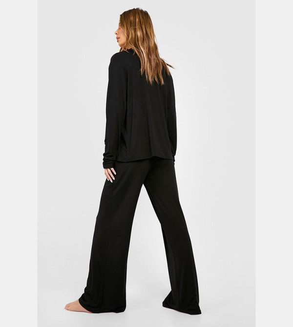 boohoo  Bottoms - Black Nightsuits/Pyjama Set