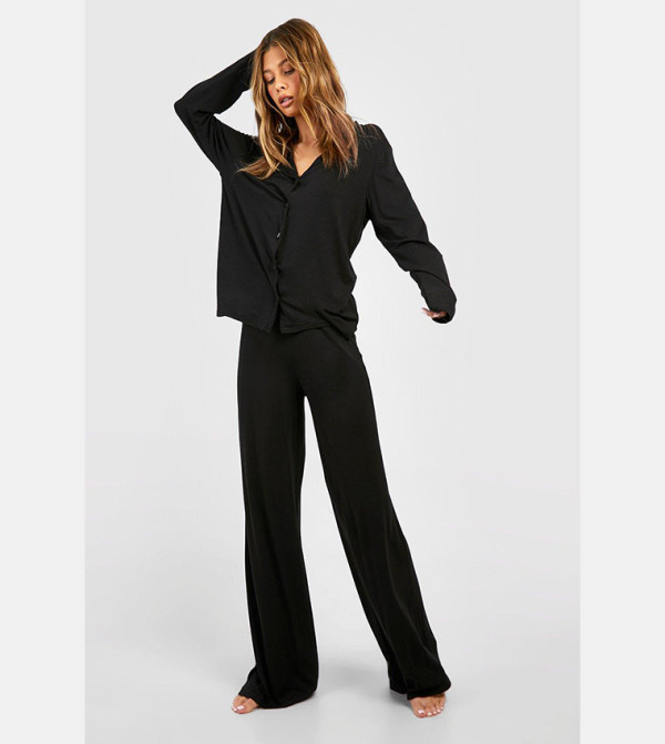 boohoo  Bottoms - Black Nightsuits/Pyjama Set