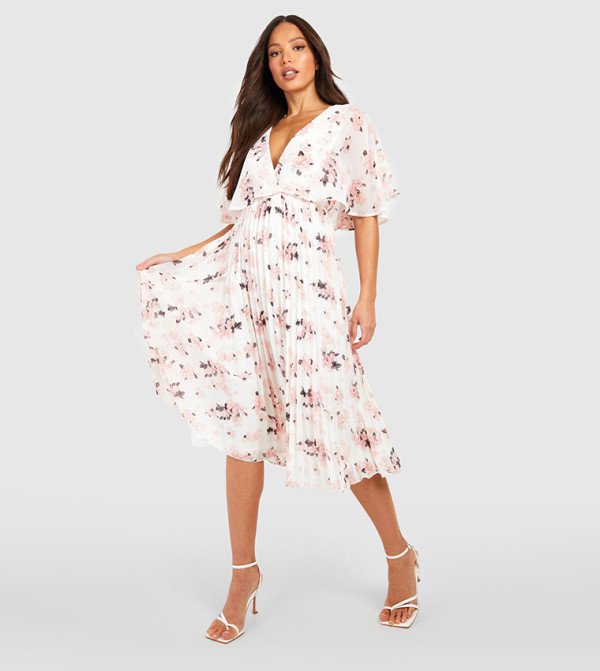 بوهو - اوتليت بوهو - أبيض Midi Dresses