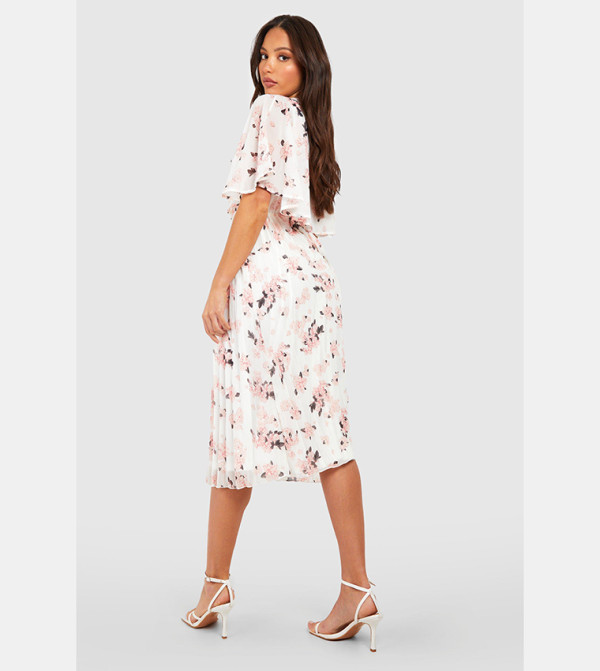 بوهو - اوتليت بوهو - أبيض Midi Dresses