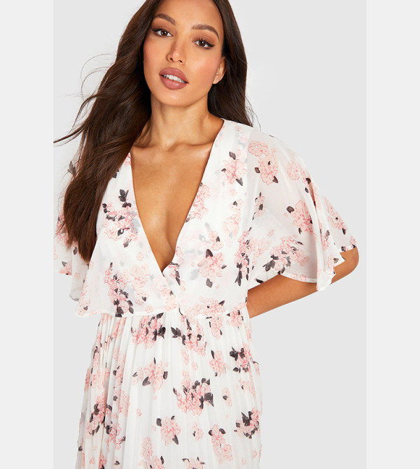 بوهو - اوتليت بوهو - أبيض Midi Dresses