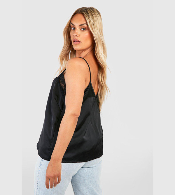 بوهو  مقاس كبير - أسود بلايز وقمصان