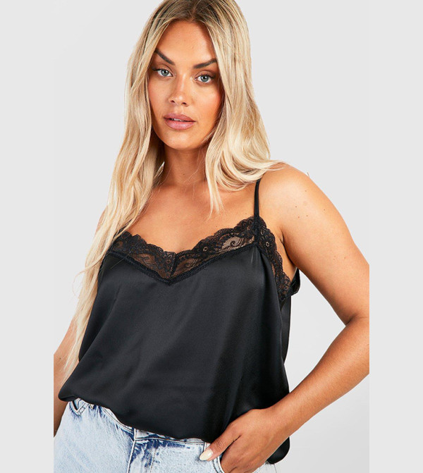 بوهو  مقاس كبير - أسود بلايز وقمصان