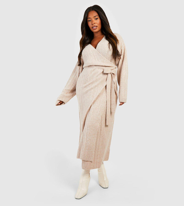 boohoo  Plus Size - Taupe Dresses