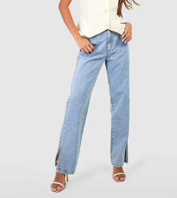 بوهو - اوتليت بوهو - أزرق Straight Jeans