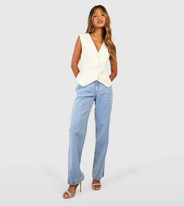 بوهو - اوتليت بوهو - أزرق Straight Jeans