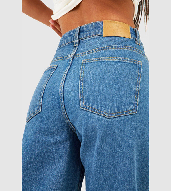 boohoo - Express boohoo - Blue Wide Leg Jeans