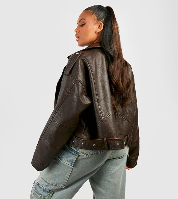 boohoo  Plus Size - Brown Jackets & Coats