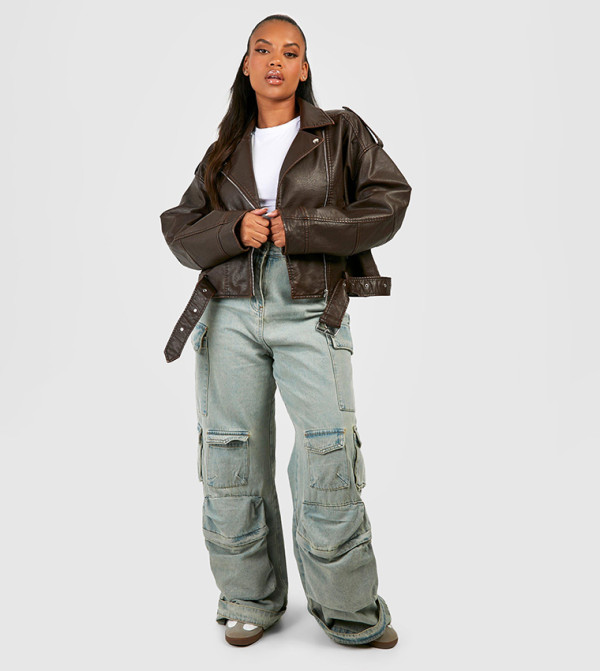 boohoo  Plus Size - Brown Jackets & Coats